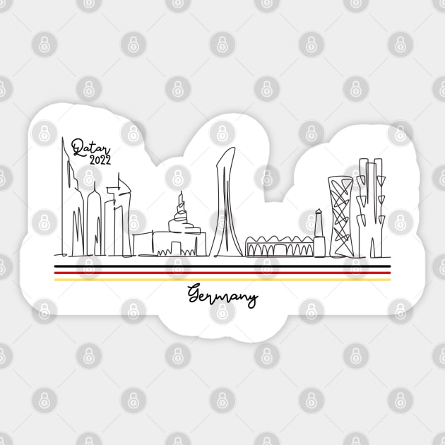 Doha Skyline - Qatar 2022 - Germany Sticker by habibitravels